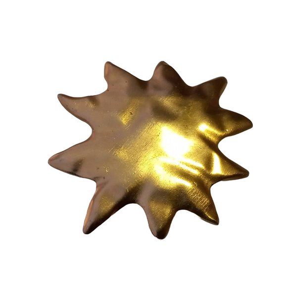 Givenchy Paris New York Gold Plated Asymetrical Sun Starburst Brooch - Picture 1 of 16